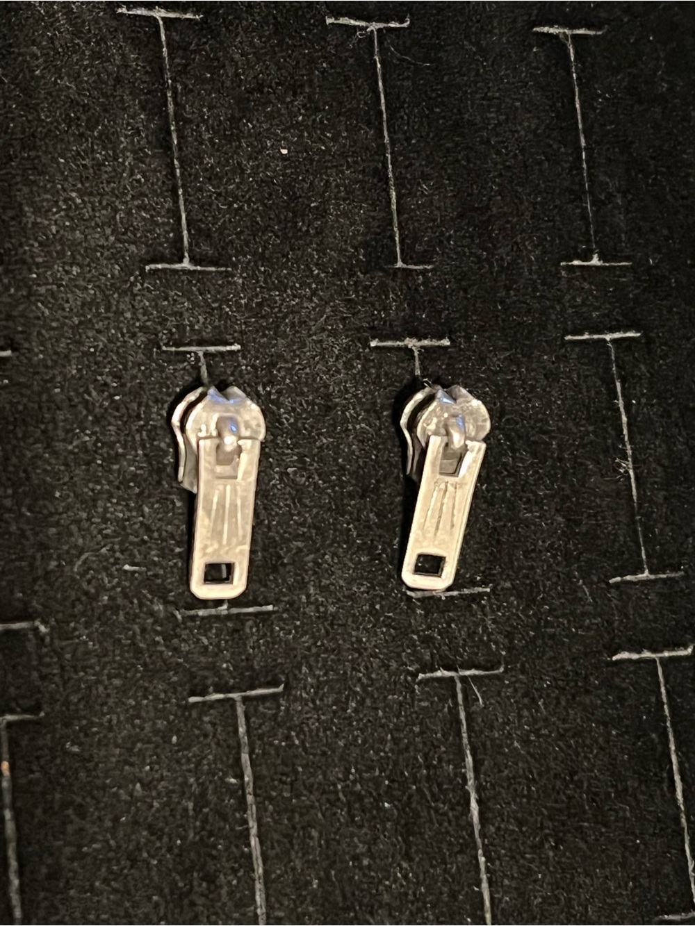 Vintage Silver zipper earrings